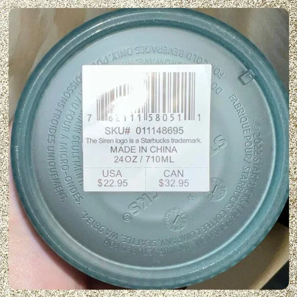 ✨ NWT 2024 Starbucks Aqua Frosted Scales Venti Cold Cup Tumbler - Picture 4 of 4